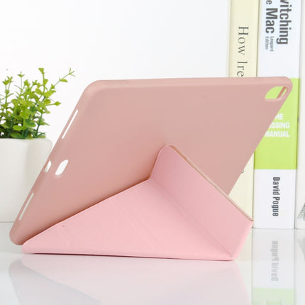 Millet Texture PU+ Silicone Full Coverage Leather Case with Multi-folding Holder for iPad Air (2020) 10.9 inch (Pink)-garmade.com