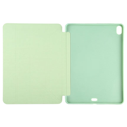 Millet Texture PU+ Silicone Full Coverage Leather Case with Multi-folding Holder for iPad Air (2020) 10.9 inch (Green)-garmade.com
