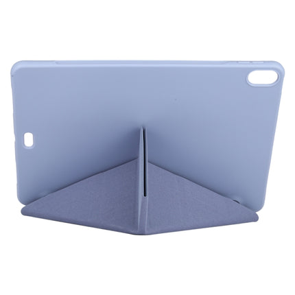 Millet Texture PU+ Silicone Full Coverage Leather Case with Multi-folding Holder for iPad Air (2020) 10.9 inch (Purple)-garmade.com