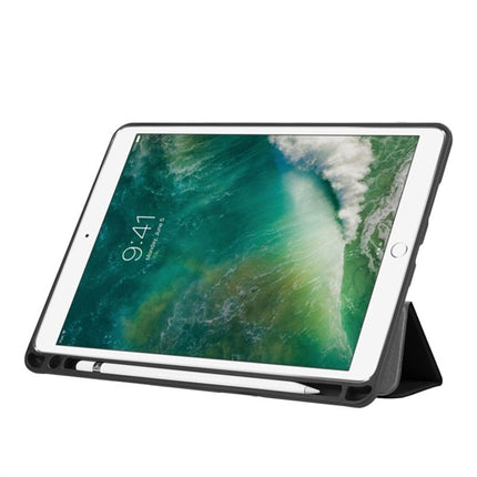 Custer Texture Horizontal Flip Leather Case for iPad Pro 10.5 Inch / iPad Air (2019), with Three-folding Holder & Pen Slot (Dark Blue)-garmade.com