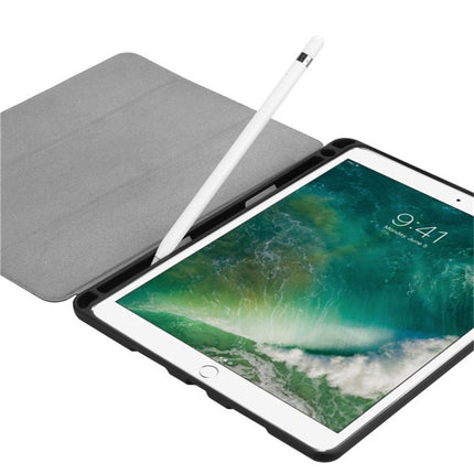 Custer Texture Horizontal Flip Leather Case for iPad Pro 10.5 Inch / iPad Air (2019), with Three-folding Holder & Pen Slot (Dark Blue)-garmade.com