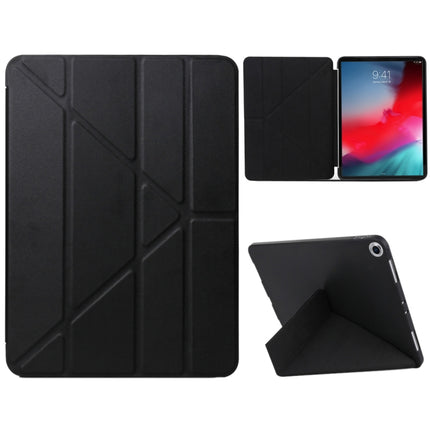 Millet Texture PU+ Silica Gel Full Coverage Leather Case for iPad Air (2019) / iPad Pro 10.5 inch, with Multi-folding Holder(Black)-garmade.com