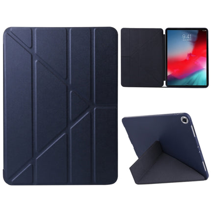 Millet Texture PU+ Silica Gel Full Coverage Leather Case for iPad Air (2019) / iPad Pro 10.5 inch, with Multi-folding Holder(Dark Blue)-garmade.com