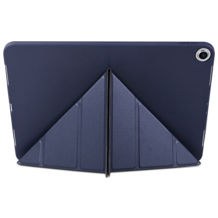 Millet Texture PU+ Silica Gel Full Coverage Leather Case for iPad Air (2019) / iPad Pro 10.5 inch, with Multi-folding Holder(Dark Blue)-garmade.com