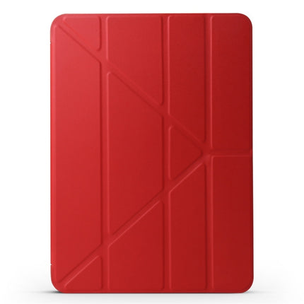 Millet Texture PU+ Silica Gel Full Coverage Leather Case for iPad Air (2019) / iPad Pro 10.5 inch, with Multi-folding Holder(Red)-garmade.com