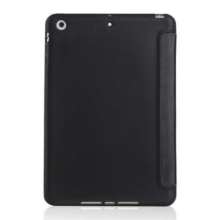 Millet Texture PU+ Silica Gel Full Coverage Leather Case for iPad Mini 2019, with Multi-folding Holder (Black)-garmade.com
