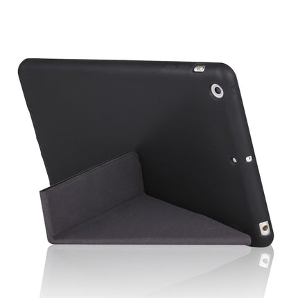Millet Texture PU+ Silica Gel Full Coverage Leather Case for iPad Mini 2019, with Multi-folding Holder (Black)-garmade.com