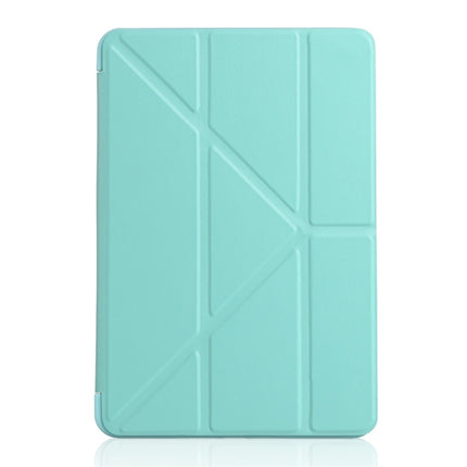 Millet Texture PU+ Silica Gel Full Coverage Leather Case for iPad Mini 2019, with Multi-folding Holder (Green)-garmade.com