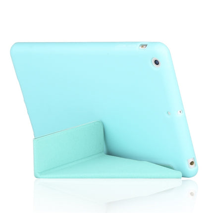 Millet Texture PU+ Silica Gel Full Coverage Leather Case for iPad Mini 2019, with Multi-folding Holder (Green)-garmade.com