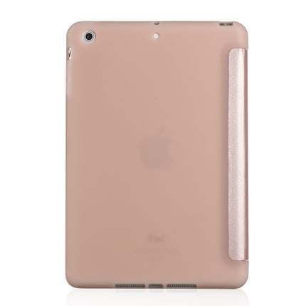 Millet Texture PU+ Silica Gel Full Coverage Leather Case for iPad Mini 2019, with Multi-folding Holder (Rose Gold)-garmade.com