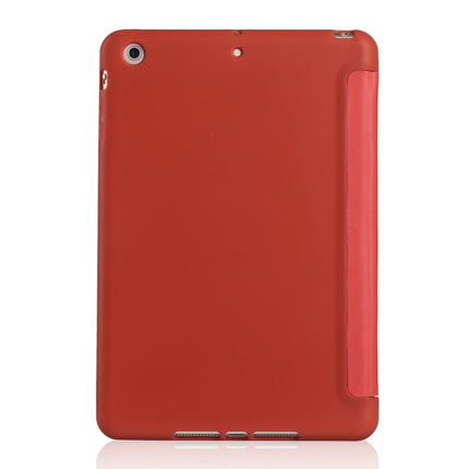 Millet Texture PU+ Silica Gel Full Coverage Leather Case for iPad Mini 2019, with Multi-folding Holder (Red)-garmade.com