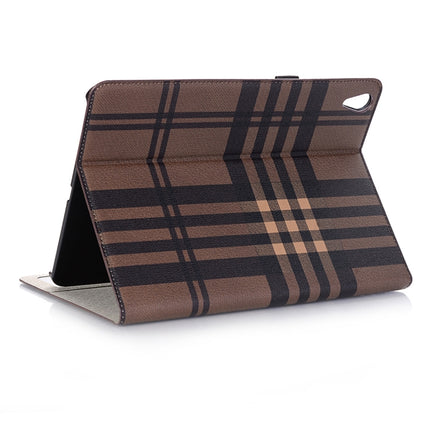 Plaid Texture Horizontal Flip PU Leather Case for iPad Pro 11 inch (2018), with Holder & Card Slots & Wallet(Coffee)-garmade.com