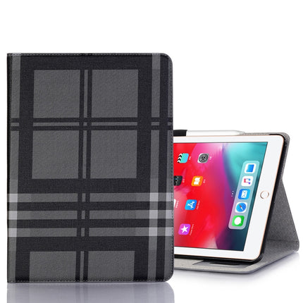Plaid Texture Horizontal Flip PU Leather Case for iPad Pro 11 inch (2018), with Holder & Card Slots & Wallet(Grey)-garmade.com