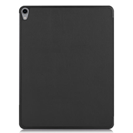 Custer Texture Horizontal Flip PU Leather Case for iPad Pro 12.9 inch (2018), with Three-folding Holder & Sleep / Wake-up Function(Black)-garmade.com