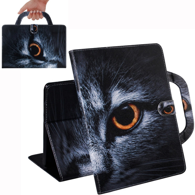 Half-Faced Cat Pattern Horizontal Flip Leather Case for iPad Mini(2019) / Mini 1 / 2 / 3 / 4, with Holder & Card Slot & Wallet-garmade.com