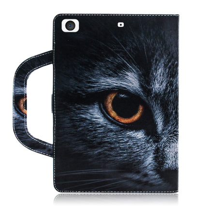 Half-Faced Cat Pattern Horizontal Flip Leather Case for iPad Mini(2019) / Mini 1 / 2 / 3 / 4, with Holder & Card Slot & Wallet-garmade.com