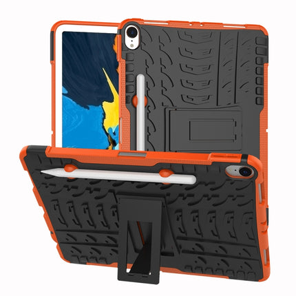 Tire Texture TPU+PC Shockproof Case for iPad Pro 11 inch (2018), with Holder & Pen Slot (Orange)-garmade.com