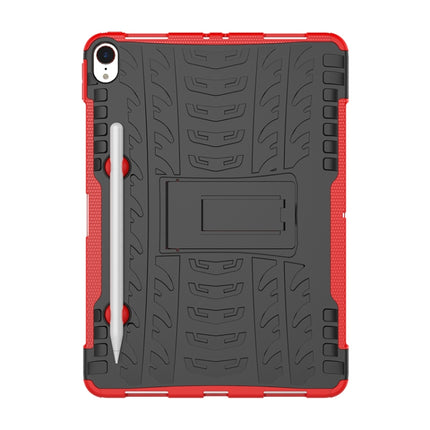 Tire Texture TPU+PC Shockproof Case for iPad Pro 11 inch (2018), with Holder & Pen Slot (Red)-garmade.com