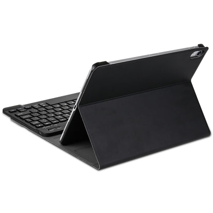 Detachable Bluetooth Keyboard + Brushed Texture Horizontal Flip Leather Tablet Case with Holder for iPad Pro 11 inch (2018)(Black)-garmade.com