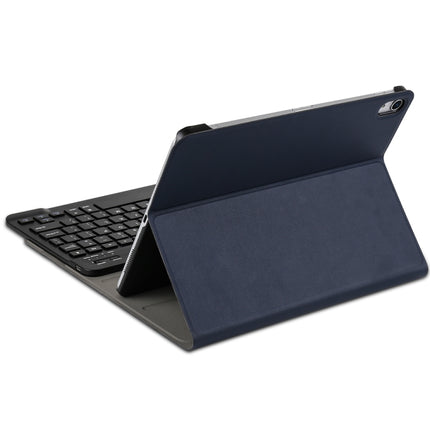 Detachable Bluetooth Keyboard + Brushed Texture Horizontal Flip Leather Tablet Case with Holder for iPad Pro 11 inch (2018)(Dark Blue)-garmade.com