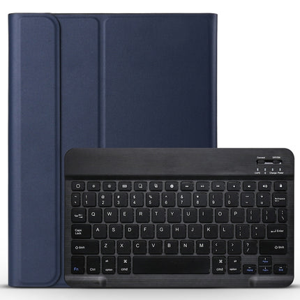 Detachable Bluetooth Keyboard + Brushed Texture Horizontal Flip Leather Tablet Case with Holder for iPad Pro 11 inch (2018)(Dark Blue)-garmade.com
