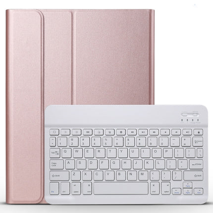 Detachable Bluetooth Keyboard + Brushed Texture Horizontal Flip Leather Tablet Case with Holder for iPad Pro 11 inch (2018)(Rose Gold)-garmade.com