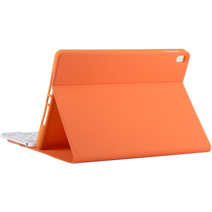 TG11B Detachable Bluetooth White Keyboard + Microfiber Leather Tablet Case for iPad Pro 11 inch (2020), with Pen Slot & Holder (Orange)-garmade.com