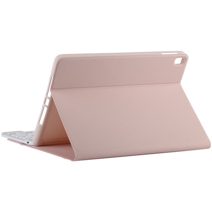 TG11B Detachable Bluetooth White Keyboard + Microfiber Leather Tablet Case for iPad Pro 11 inch (2020), with Pen Slot & Holder (Pink)-garmade.com