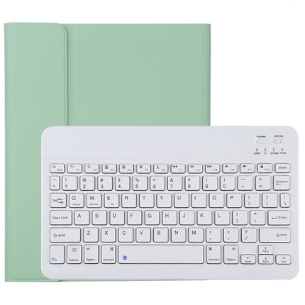 TG11B Detachable Bluetooth White Keyboard + Microfiber Leather Tablet Case for iPad Pro 11 inch (2020), with Pen Slot & Holder (Green)-garmade.com