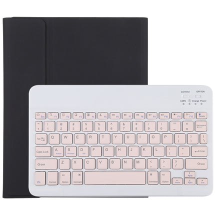 TG11B Detachable Bluetooth Pink Keyboard + Microfiber Leather Tablet Case for iPad Pro 11 inch (2020), with Pen Slot & Holder (Black)-garmade.com