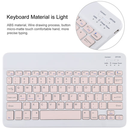 TG11B Detachable Bluetooth Pink Keyboard + Microfiber Leather Tablet Case for iPad Pro 11 inch (2020), with Pen Slot & Holder (Pink)-garmade.com