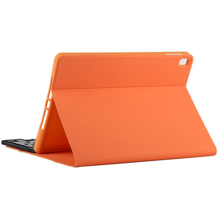 TG11B Detachable Bluetooth Black Keyboard + Microfiber Leather Tablet Case for iPad Pro 11 inch (2020), with Pen Slot & Holder (Orange)-garmade.com