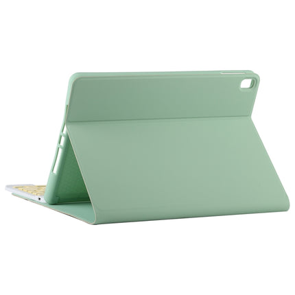 TG11B Detachable Bluetooth Yellow Keyboard + Microfiber Leather Tablet Case for iPad Pro 11 inch (2020), with Pen Slot & Holder (Green)-garmade.com