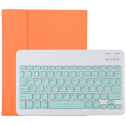 TG11B Detachable Bluetooth Green Keyboard + Microfiber Leather Tablet Case for iPad Pro 11 inch (2020), with Pen Slot & Holder (Orange)-garmade.com