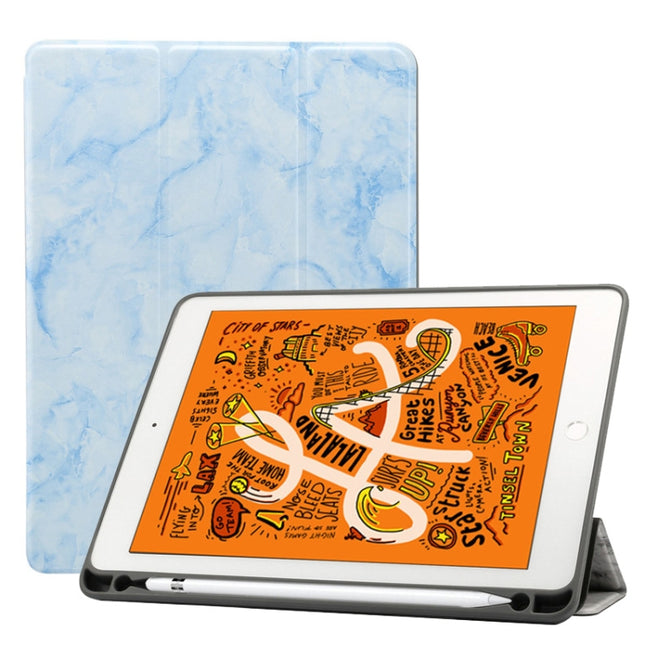 Marble Texture Pattern Horizontal Flip Leather Case for iPad Air 2019 10.5 inch, with Three-folding Holder & Pen Slot & Sleep / Wake-up Function (Blue)-garmade.com