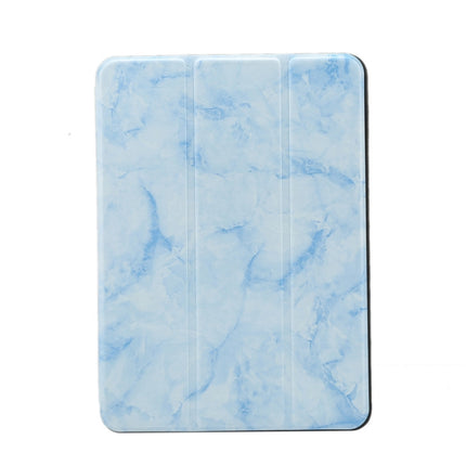 Marble Texture Pattern Horizontal Flip Leather Case for iPad Mini 2019, with Three-folding Holder & Pen Slot & Sleep / Wake-up Function (Blue)-garmade.com