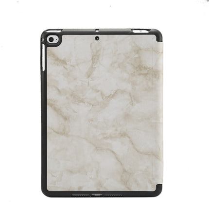 Marble Texture Pattern Horizontal Flip Leather Case for iPad Mini 2019, with Three-folding Holder & Pen Slot & Sleep / Wake-up Function (White)-garmade.com