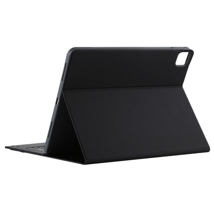 T129 Detachable Bluetooth Black Keyboard Microfiber Leather Tablet Case for iPad Pro 12.9 inch (2020), with Holder (Black)-garmade.com