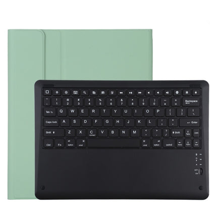 T129 Detachable Bluetooth Black Keyboard Microfiber Leather Tablet Case for iPad Pro 12.9 inch (2020), with Holder (Green)-garmade.com