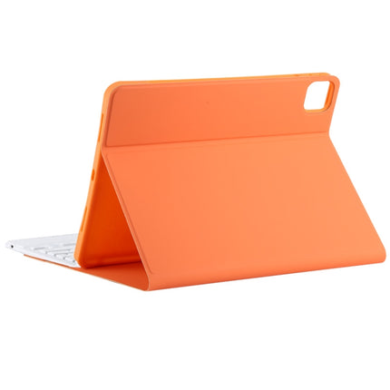 TG11BC Detachable Bluetooth White Keyboard Microfiber Leather Tablet Case for iPad Pro 11 inch (2020), with Touchpad & Pen Slot & Holder (Orange)-garmade.com