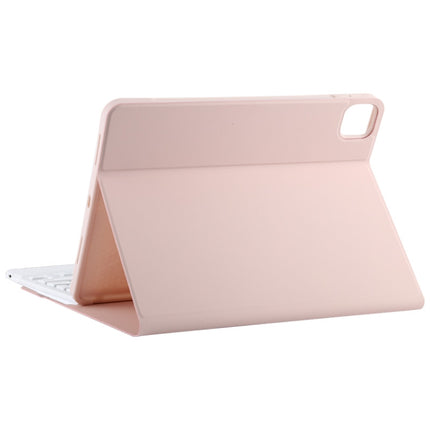 TG11BC Detachable Bluetooth White Keyboard Microfiber Leather Tablet Case for iPad Pro 11 inch (2020), with Touchpad & Pen Slot & Holder (Pink)-garmade.com