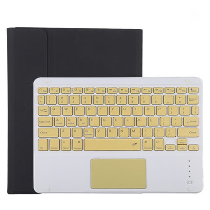 TG11BC Detachable Bluetooth Yellow Keyboard Microfiber Leather Tablet Case for iPad Pro 11 inch (2020), with Touchpad & Pen Slot & Holder (Black)-garmade.com