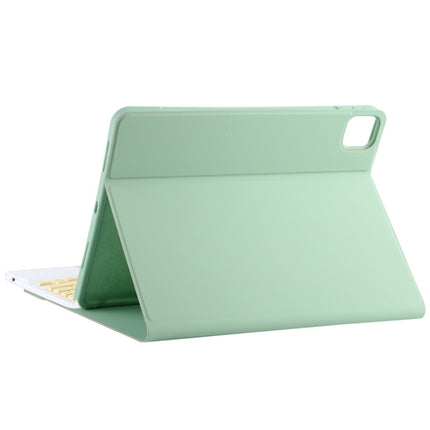 TG11BC Detachable Bluetooth Yellow Keyboard Microfiber Leather Tablet Case for iPad Pro 11 inch (2020), with Touchpad & Pen Slot & Holder (Green)-garmade.com