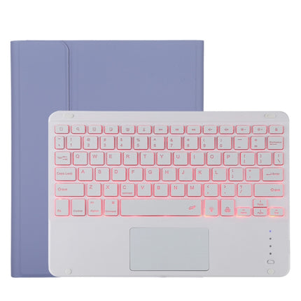 TG11BCS Detachable Bluetooth White Keyboard Microfiber Leather Tablet Case for iPad Pro 11 inch (2020), with Backlight & Touchpad & Pen Slot & Holder (Purple)-garmade.com