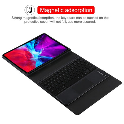 TG11BCS Detachable Bluetooth Black Keyboard Microfiber Leather Tablet Case for iPad Pro 11 inch (2020), with Backlight & Touchpad & Pen Slot & Holder (Black)-garmade.com