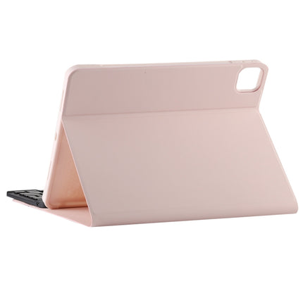 TG11BCS Detachable Bluetooth Black Keyboard Microfiber Leather Tablet Case for iPad Pro 11 inch (2020), with Backlight & Touchpad & Pen Slot & Holder (Pink)-garmade.com
