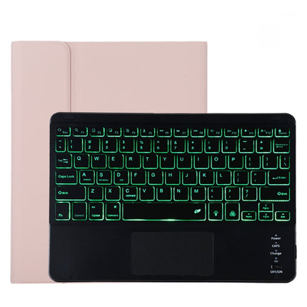 TG11BCS Detachable Bluetooth Black Keyboard Microfiber Leather Tablet Case for iPad Pro 11 inch (2020), with Backlight & Touchpad & Pen Slot & Holder (Pink)-garmade.com