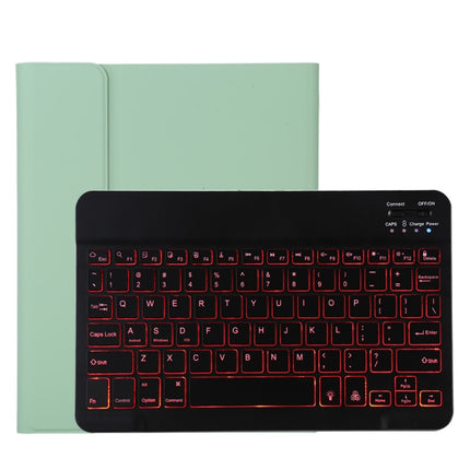 TG11BS Detachable Bluetooth Black Keyboard + Microfiber Leather Tablet Case for iPad Pro 11 inch (2020), with Backlight & Pen Slot & Holder(Green)-garmade.com
