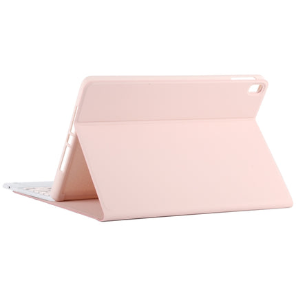 TG-102BC Detachable Bluetooth Pink Keyboard + Microfiber Leather Tablet Case for iPad 10.2 inch / iPad Air (2019), with Touch Pad & Pen Slot & Holder(Pink)-garmade.com