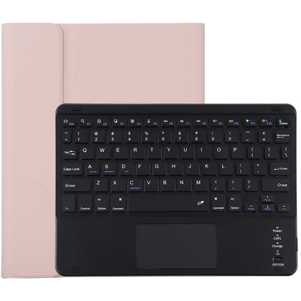 TG-102BC Detachable Bluetooth Black Keyboard + Microfiber Leather Tablet Case for iPad 10.2 inch / iPad Air (2019), with Touch Pad & Pen Slot & Holder(Pink)-garmade.com